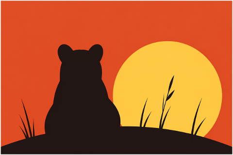 bear-silhouette-sunset-nature-10236758