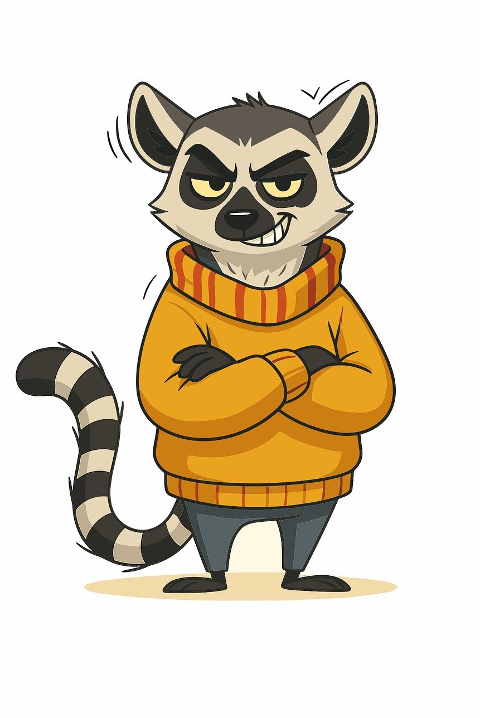 lemur-ring-tailed-lemur-cartoon-9938390