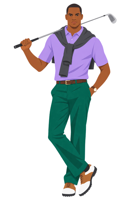 golfer-purple-polo-green-pants-10466593