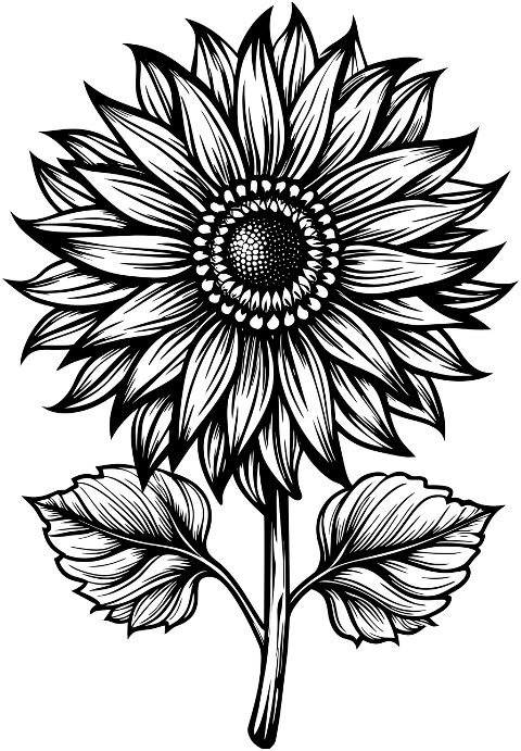 sunflower-flower-plant-line-art-8830833