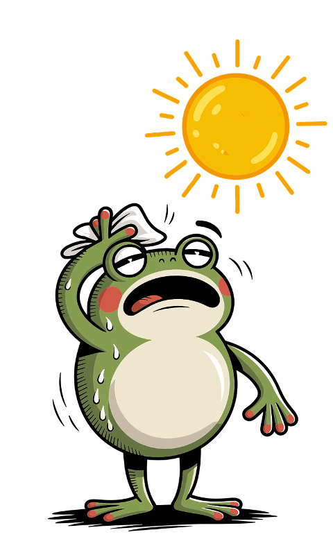 ai-generated-cartoon-frog-heat-sun-9717615