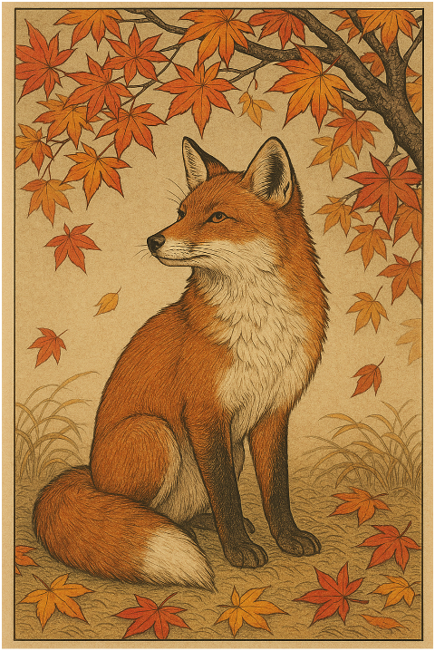 fox-autumn-japan-ukiyo-e-9868486