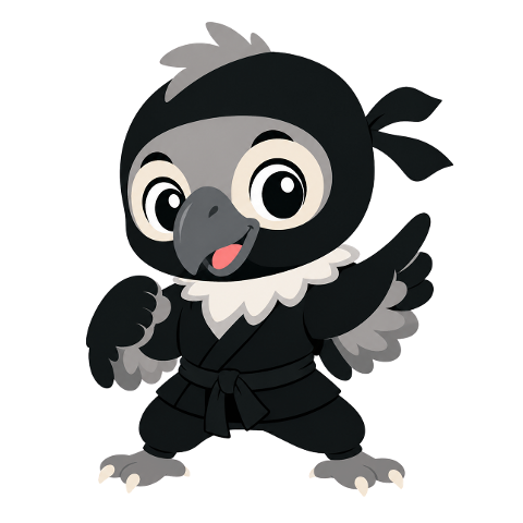 vulture-ninja-bird-mascot-cute-10341670