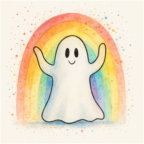 ghost-rainbow-cute-watercolor-9933795