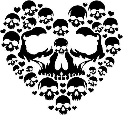ai-generated-heart-skulls-gothic-8532871