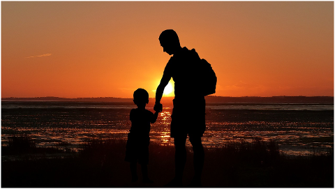 sunset-sea-ocean-father-son-4601156
