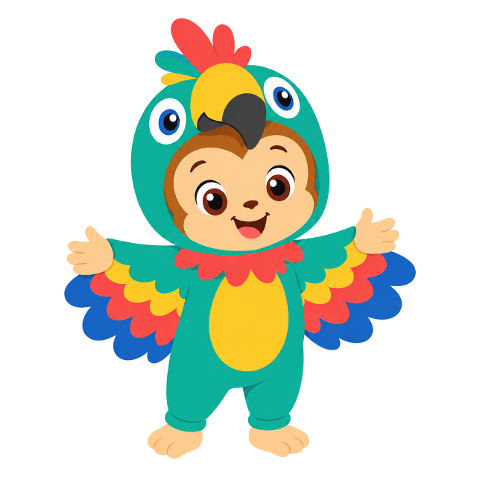 baby-monkey-mascot-parrot-costume-10345289