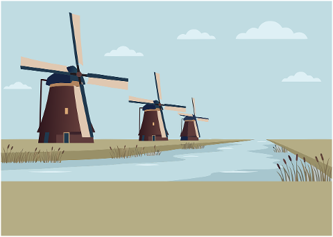 windmill-netherlands-canal-10392174