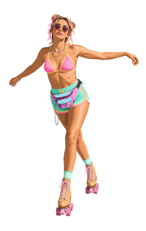roller-skater-woman-pastel-colors-10374768