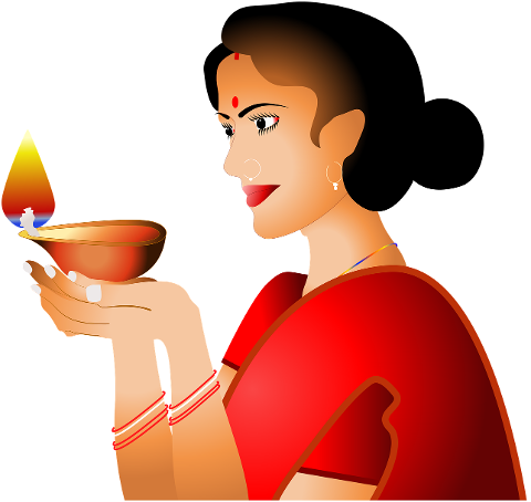 woman-oil-lamp-diwali-female-light-7487136
