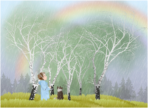 boy-rain-trees-rainfall-kid-dog-6172388