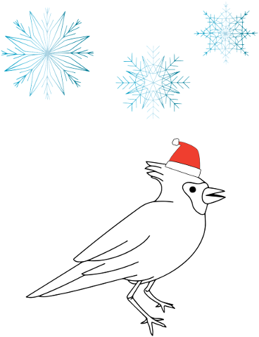 bird-cardinal-santa-hat-snowflakes-5686981