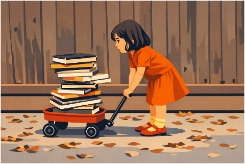 child-with-books-girl-pulling-wagon-10178514