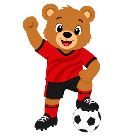 bear-mascot-football-jersey-red-10347325