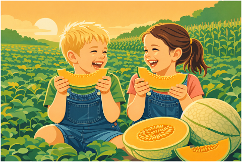 children-eating-melon-10171995