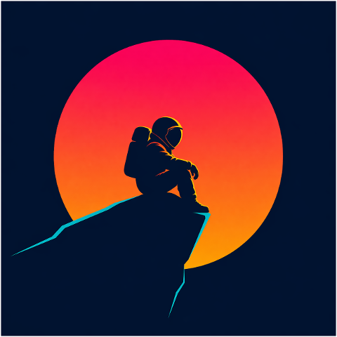 astronaut-space-solitude-sunset-10243504