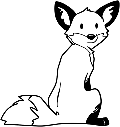 fox-animal-line-art-feral-cute-6158745