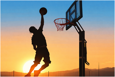 basketball-sunset-silhouette-10156839