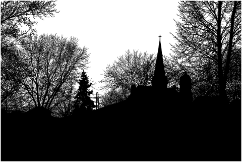 church-trees-silhouette-steeple-7148253