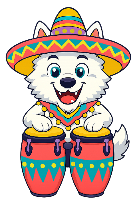 wolf-colorful-hat-congas-drumming-10305058