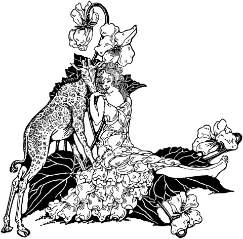 woman-giraffe-line-art-fantasy-5188699