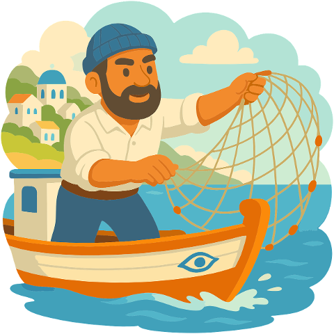 ai-generated-fisherman-boat-fishnet-9552636
