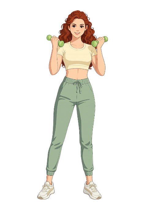 woman-red-hair-curly-hair-dumbbells-10418142