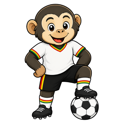 monkey-sports-mascot-soccer-ball-10334983