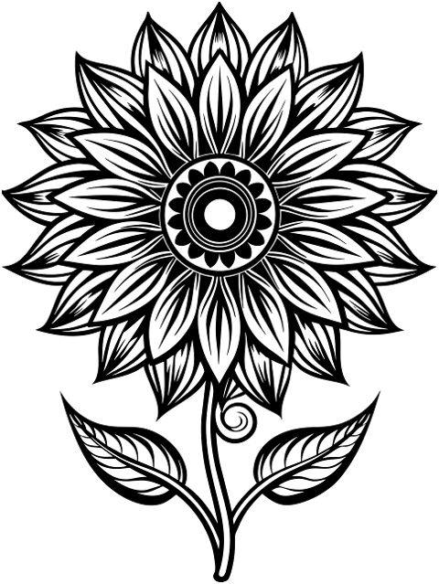 sunflower-flower-plant-line-art-8830836