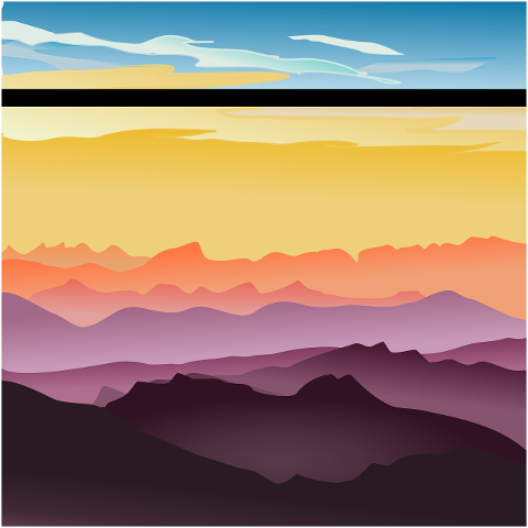 sunset-mountains-nature-drawing-6962043