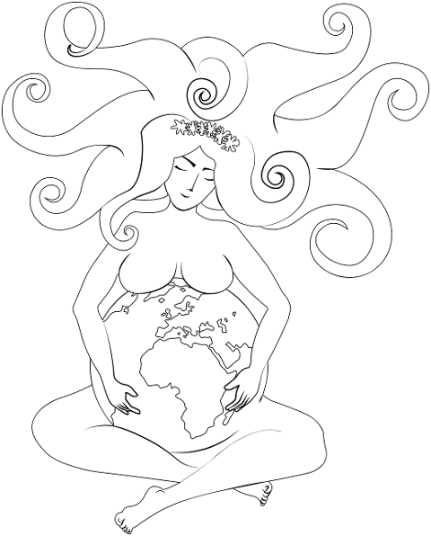 mother-earth-gaia-nature-line-art-7485590