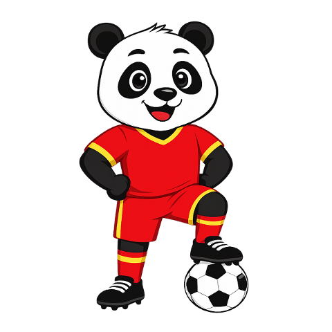 panda-mascot-football-ball-10328115