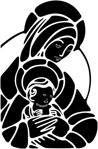 virgin-mary-baby-jesus-silhouette-4636379