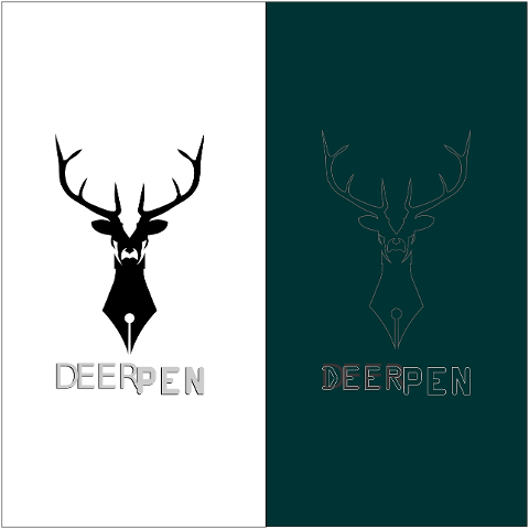 deer-pen-logo-drawing-sketch-7086988