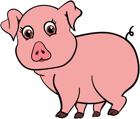 pig-pork-curly-tail-pig-nose-cute-7846293