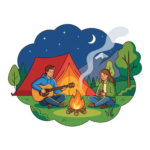 camping-illustration-campfire-night-10088862