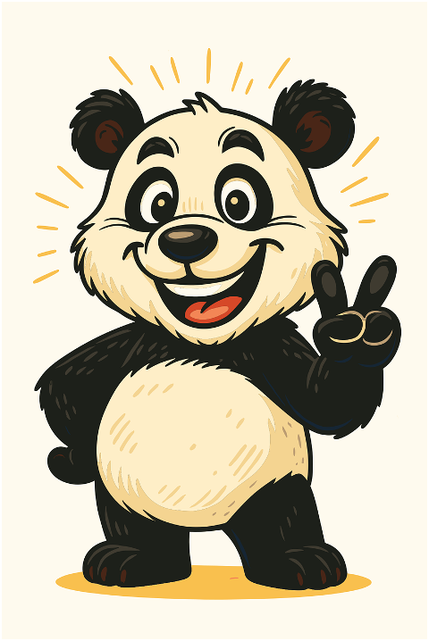 cartoon-panda-peace-sign-cute-animal-9825796