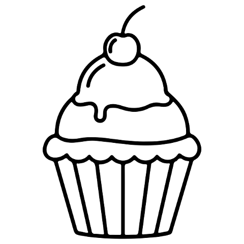 cupcake-cherry-line-art-outline-10251700