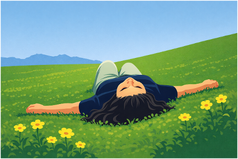 spring-meadow-woman-relaxing-10209836