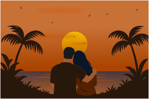 sunset-couple-romantic-beach-palm-9690439