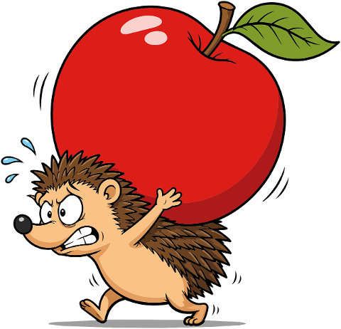 hedgehog-apple-cartoon-illustrated-10434874