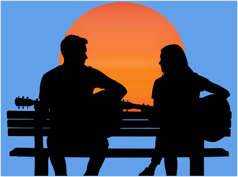 silhouette-guitar-couple-sunset-10245685