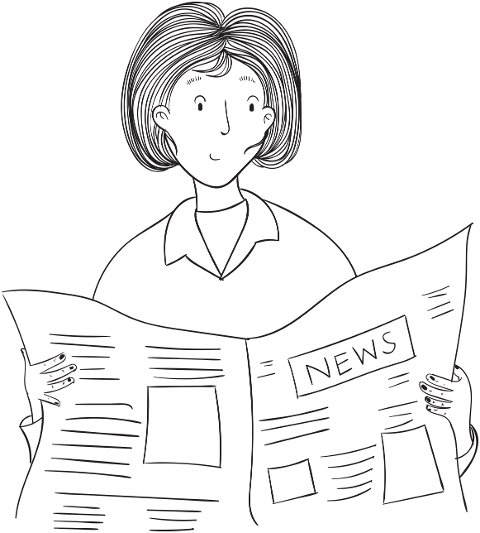 woman-reading-newspaper-drawing-7445470