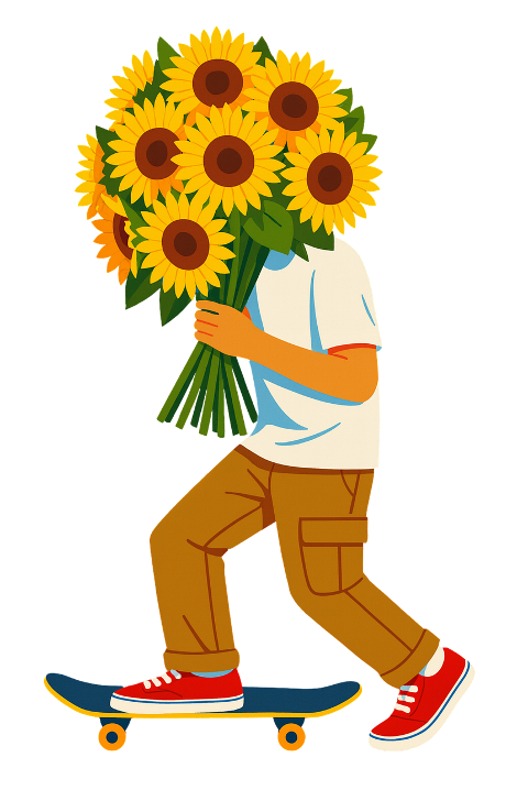 skateboarder-sunflowers-bouquet-10005956