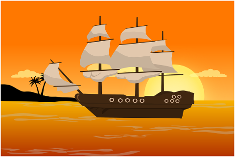 sea-ship-pirate-sunset-pirates-4737446