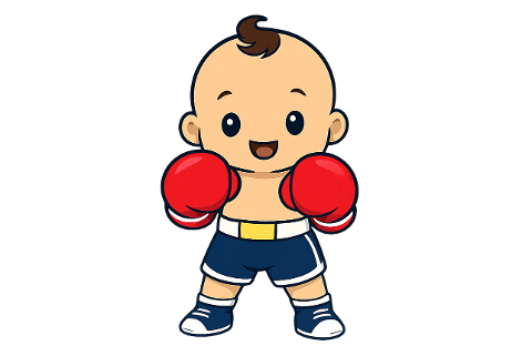 baby-boxer-red-gloves-sports-mascot-10312162