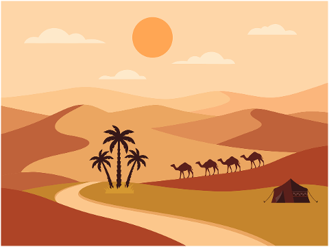 desert-camel-oasis-sunset-palm-10429660