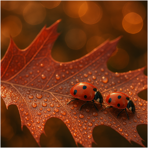 ladybugs-ladybirds-autumn-leaf-9872041