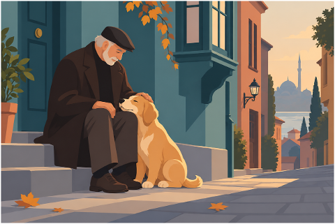 autumn-golden-retriever-elderly-man-10474957