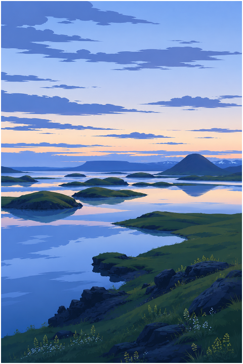 iceland-midnight-sun-lake-mC3BDvatn-10282030